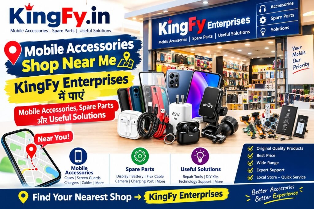 Mobile Accessories Shop Near Me : KingFy Enterprises में पाएं Mobile Accessories, Spare Parts और Useful Solutions